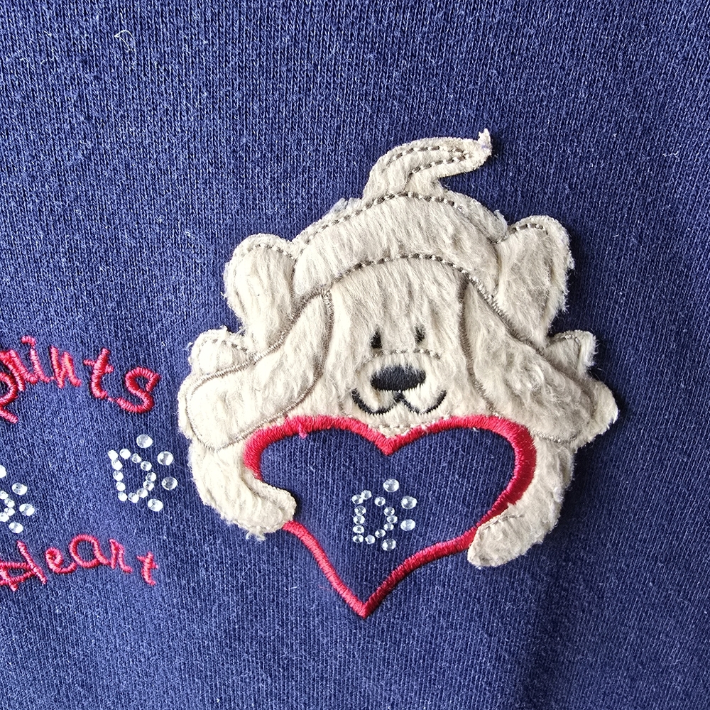 Vintage MC Sportswear  Sweatshirt Embroidered Dog Paw Prints Womens Large - Picture 3 of 7